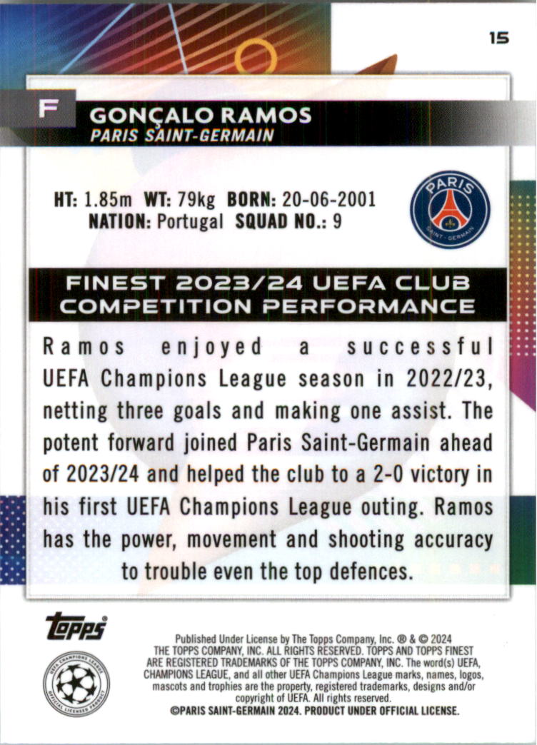 2023-24 Finest UEFA Club Competitions Blue Aqua Vapor Wave Soccer Pick (Inserts) - Picture 7 of 47