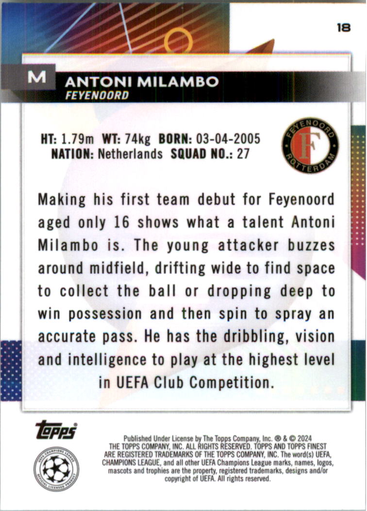 2023-24 Finest UEFA Club Competitions Blue Aqua Vapor Wave Soccer Pick (Inserts) - Picture 9 of 47