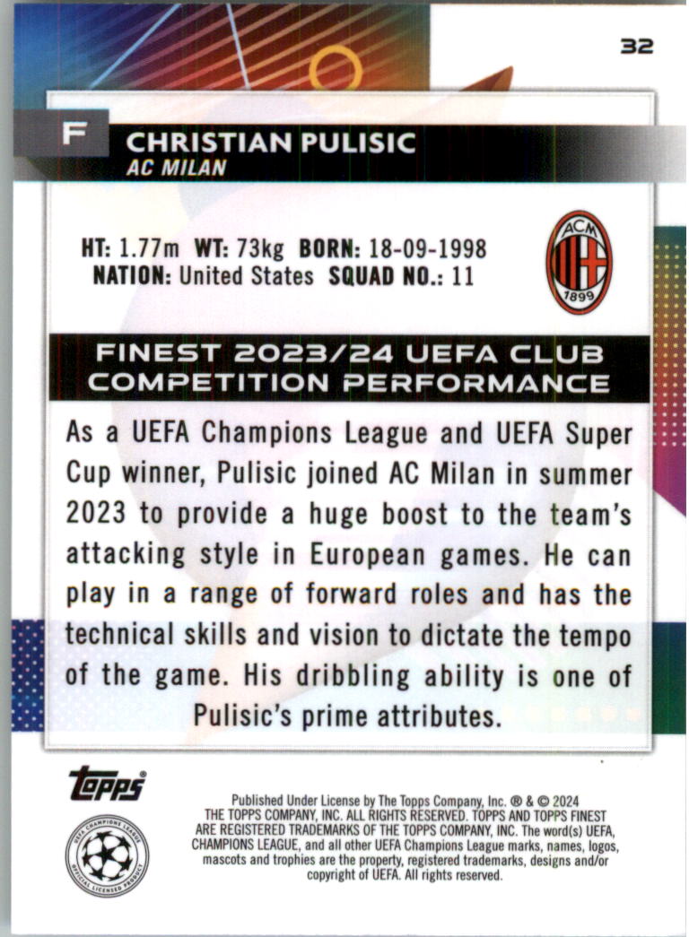 2023-24 Finest UEFA Club Competitions Blue Aqua Vapor Wave Soccer Pick (Inserts) - Picture 17 of 47