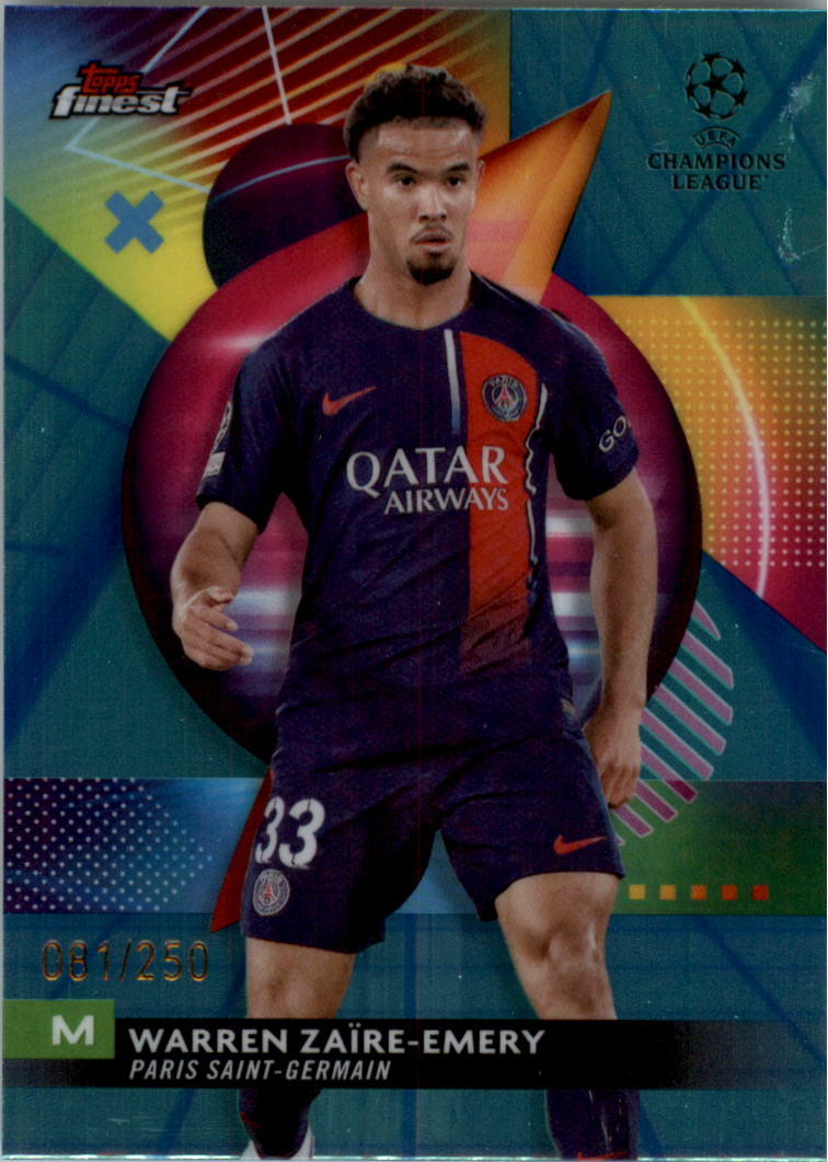 2023-24 Finest UEFA Club Competitions Blue Aqua Vapor Wave Soccer Pick (Inserts) - Picture 26 of 47