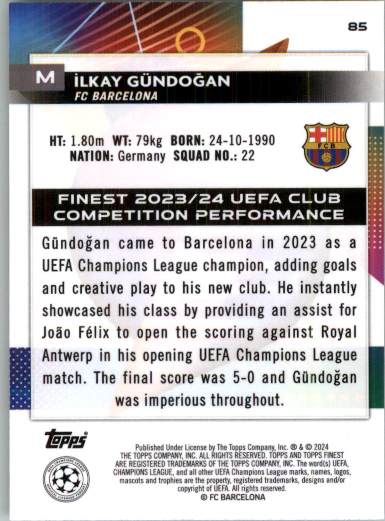 2023-24 Finest UEFA Club Competitions Blue Aqua Vapor Wave Soccer Pick (Inserts) - Picture 29 of 47