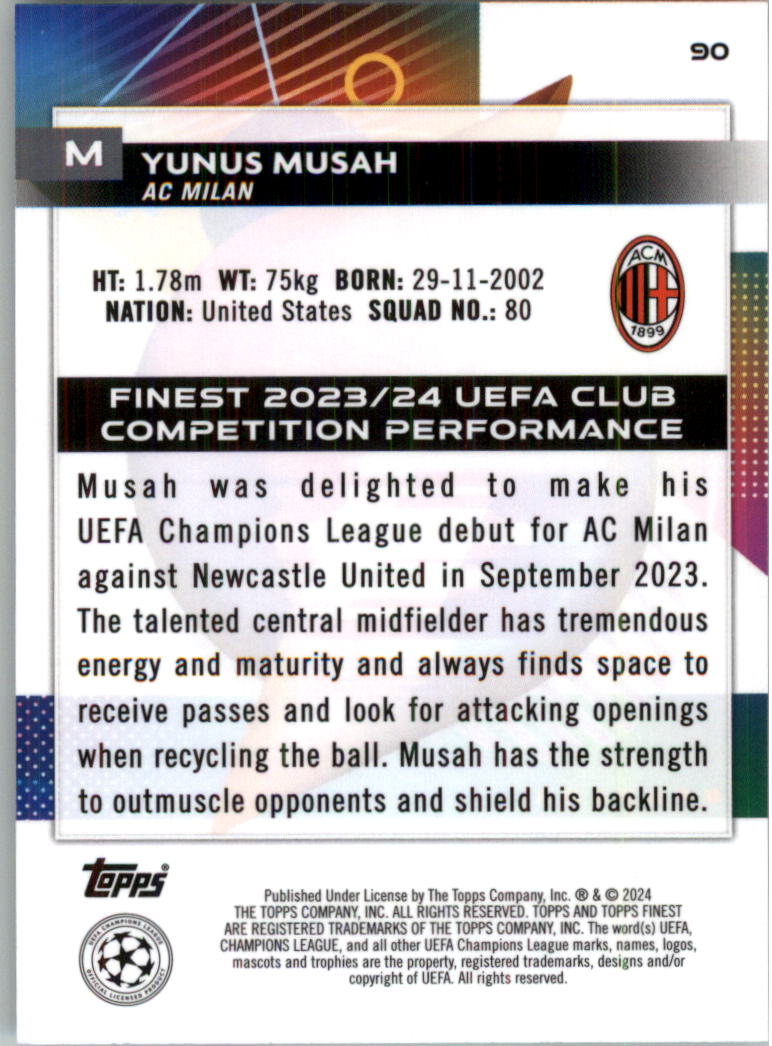 2023-24 Finest UEFA Club Competitions Blue Aqua Vapor Wave Soccer Pick (Inserts) - Picture 31 of 47