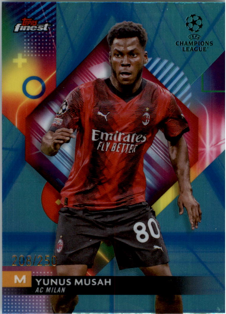 2023-24 Finest UEFA Club Competitions Blue Aqua Vapor Wave Soccer Pick (Inserts) - Picture 30 of 47