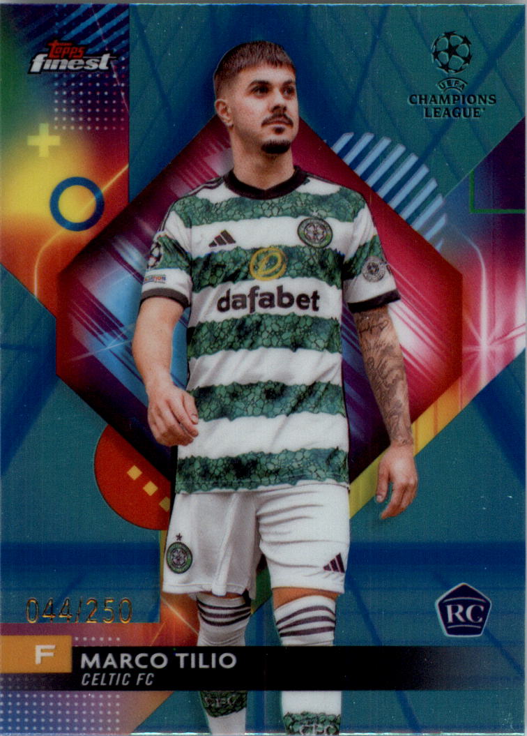 2023-24 Finest UEFA Club Competitions Blue Aqua Vapor Wave Soccer Pick (Inserts) - Picture 34 of 47
