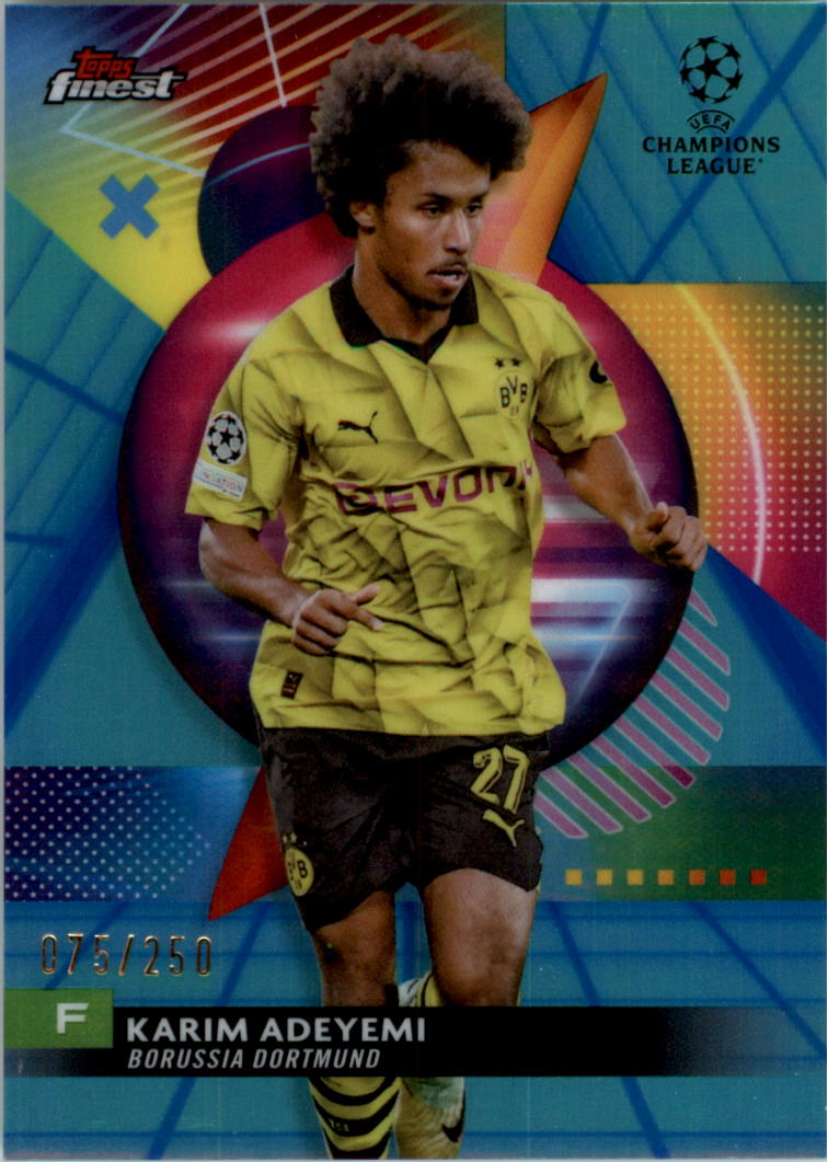 2023-24 Finest UEFA Club Competitions Blue Aqua Vapor Wave Soccer Pick (Inserts) - Picture 38 of 47