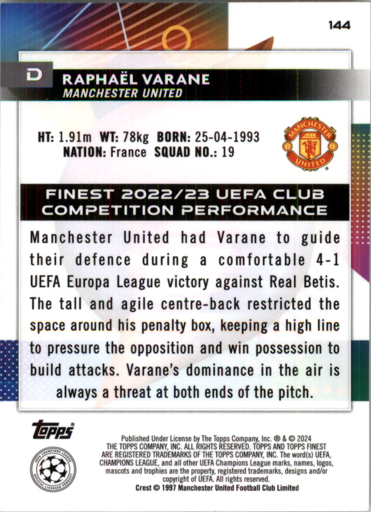 2023-24 Finest UEFA Club Competitions Blue Aqua Vapor Wave Soccer Pick (Inserts) - Picture 43 of 47