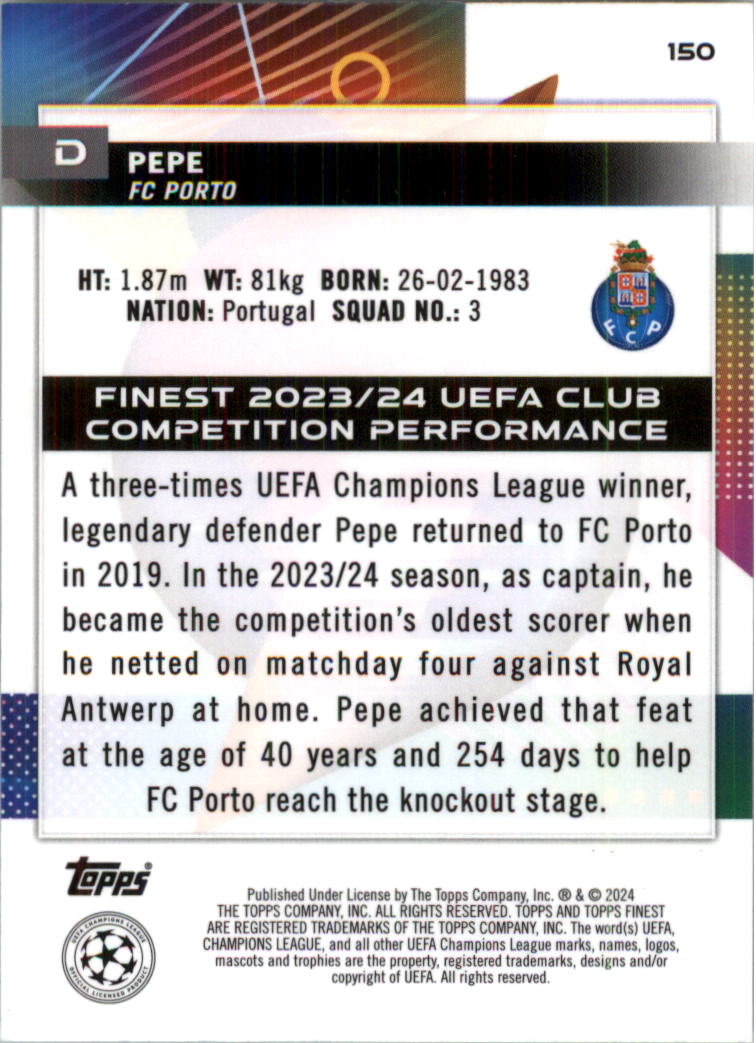 2023-24 Finest UEFA Club Competitions Blue Aqua Vapor Wave Soccer Pick (Inserts) - Picture 47 of 47