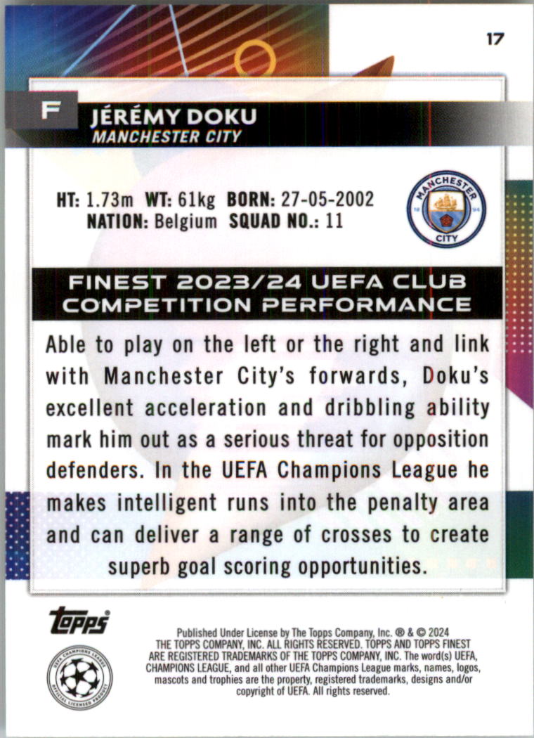 2023-24 Finest UEFA Club Competitions Purple Shimmer Soccer Card Pick (Inserts) - Picture 9 of 37