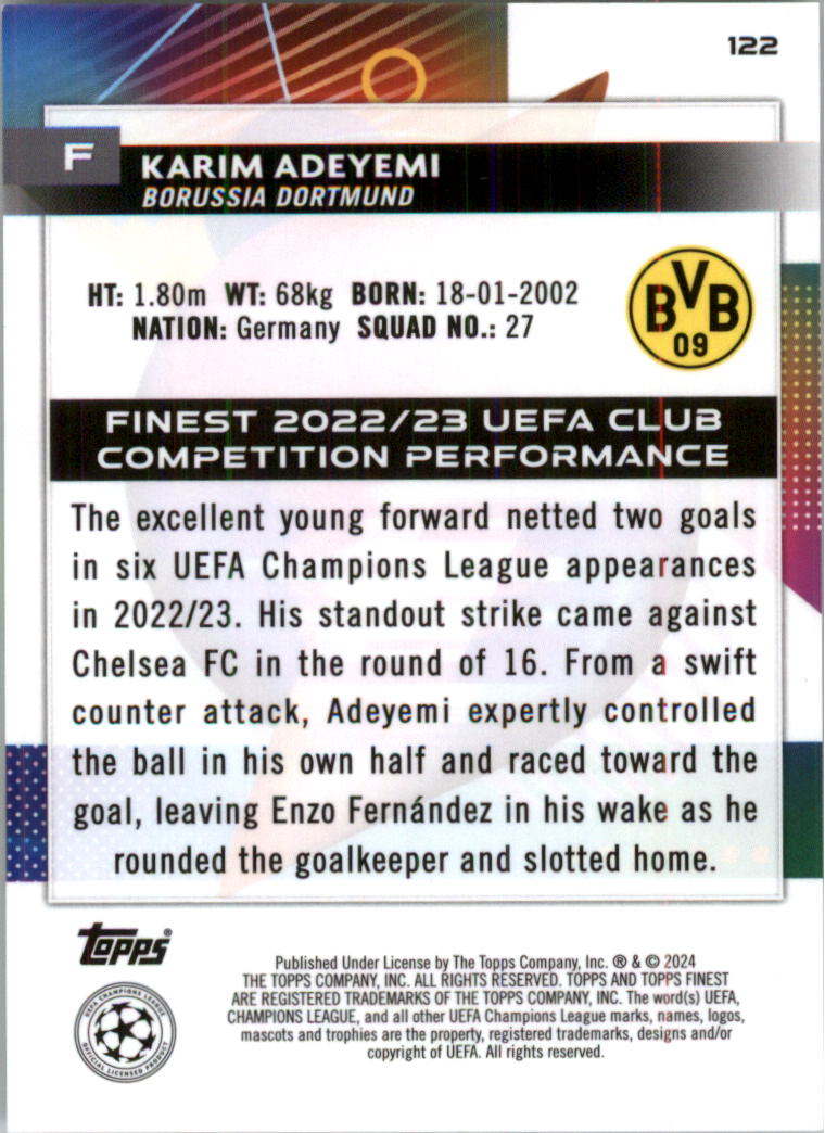 2023-24 Finest UEFA Club Competitions Purple Shimmer Soccer Card Pick (Inserts) - Picture 31 of 37
