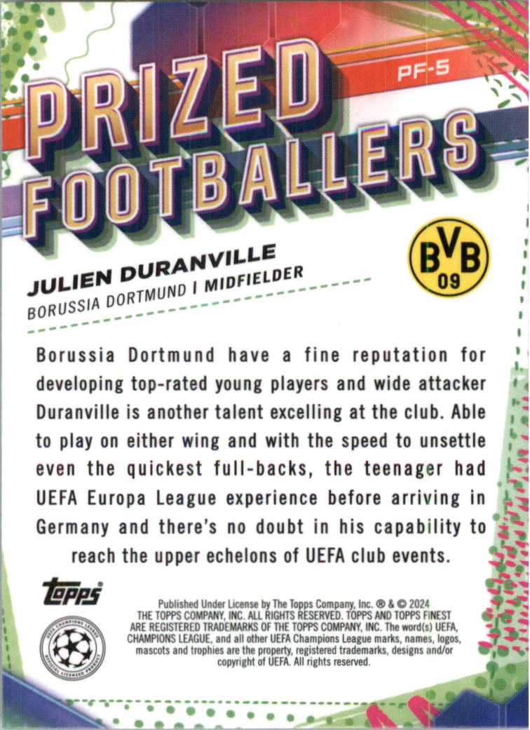 2023-24 Finest UEFA Club Competitions Prized Footballers Soccer Pick (Inserts) - Picture 11 of 43