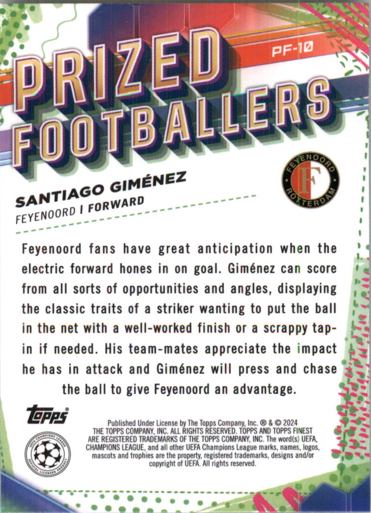 2023-24 Finest UEFA Club Competitions Prized Footballers Soccer Pick (Inserts) - Picture 19 of 43