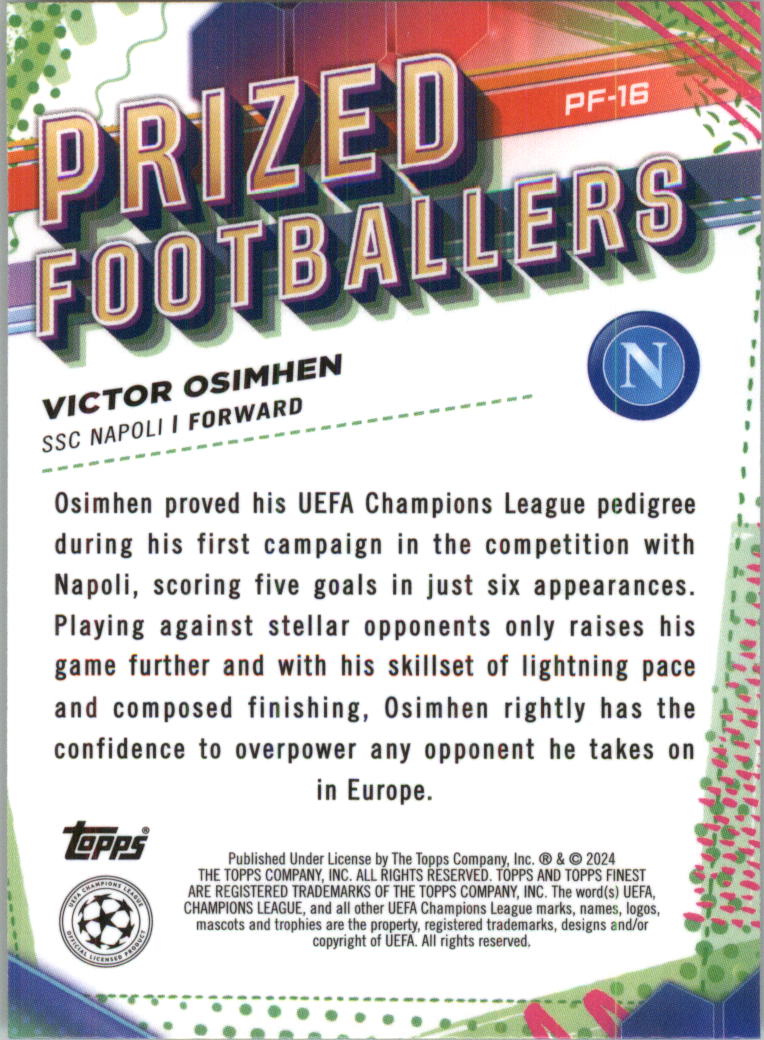 2023-24 Finest UEFA Club Competitions Prized Footballers Soccer Pick (Inserts) - Picture 31 of 43
