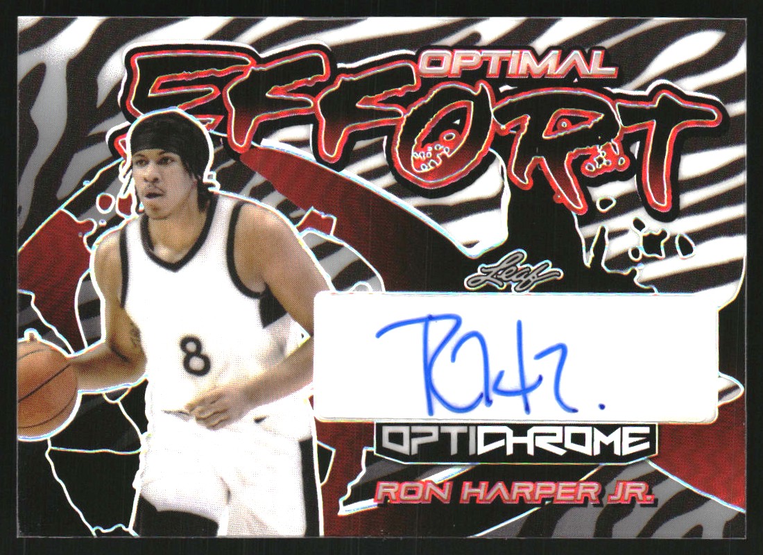 2022-23 Leaf OptiChrome Optimal Effort Prismatic Zebra #OERHJ Ron Harper Jr.