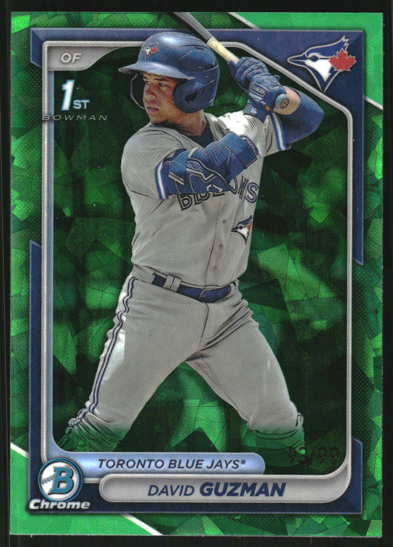 2024 Bowman Chrome Sapphire Prospects Green Refractors #BCP114 David Guzman /99
