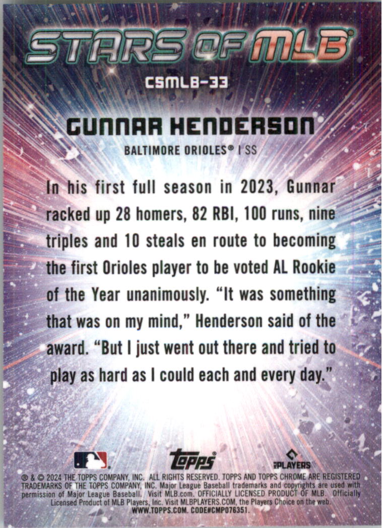 2024 Topps Stars of MLB Chrome Baseball Card Pick (Inserts) - Picture 47 of 113