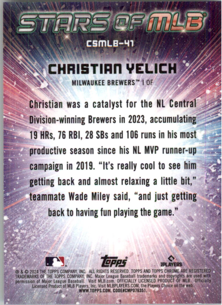 2024 Topps Stars of MLB Chrome Baseball Card Pick (Inserts) - Picture 59 of 113