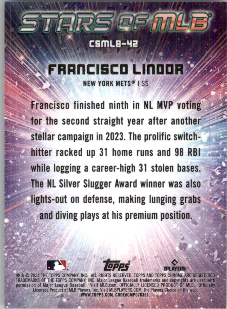 2024 Topps Stars of MLB Chrome Baseball Card Pick (Inserts) - Picture 61 of 113