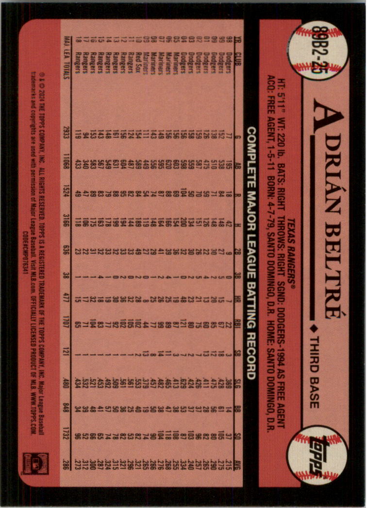 2024 Topps '89 Topps Series 2 Baseball Card Pick (Inserts) - Bild 49 von 125