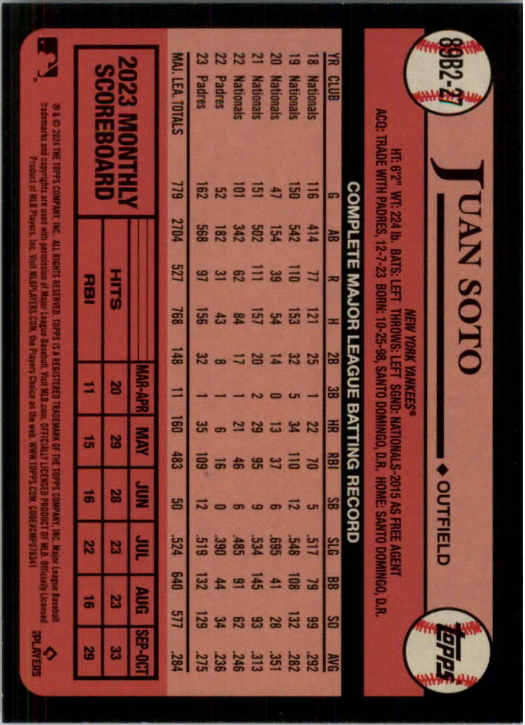 2024 Topps '89 Topps Series 2 Baseball Card Pick (Inserts) - Bild 51 von 125