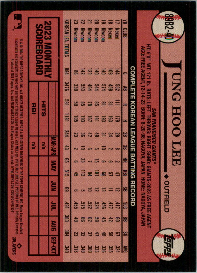 2024 Topps '89 Topps Series 2 Baseball Card Pick (Inserts) - Bild 75 von 125