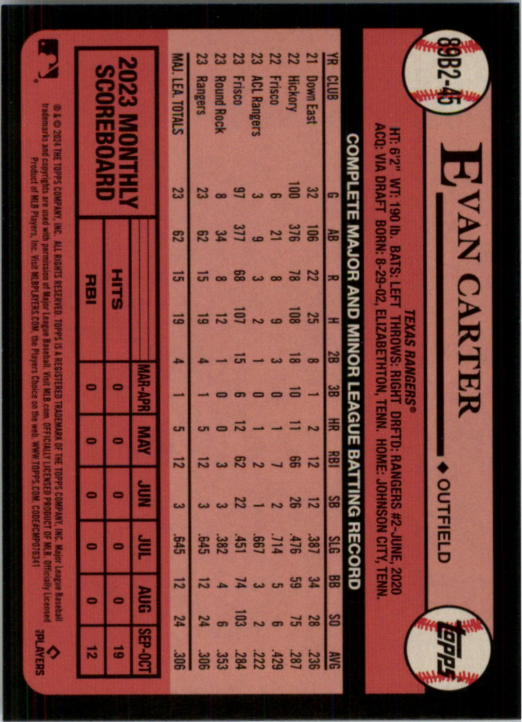 2024 Topps '89 Topps Series 2 Baseball Card Pick (Inserts) - Bild 85 von 125