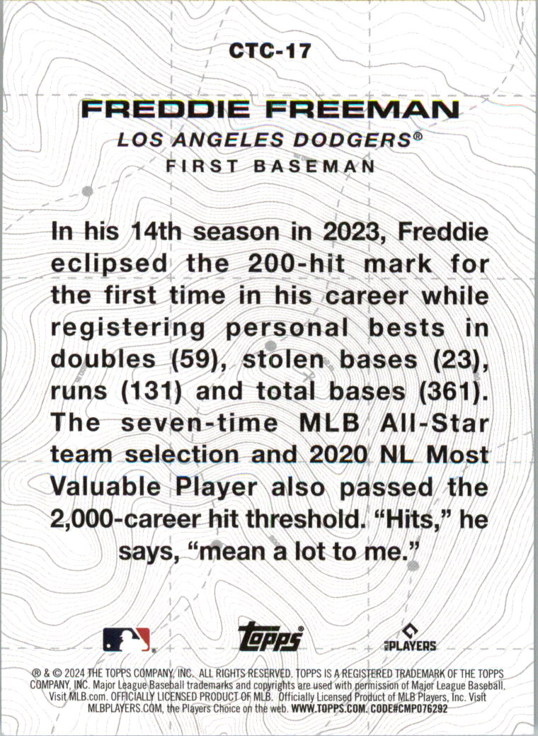 2024 Topps City to City CTC17 Freddie Freeman NMMT Triple Play