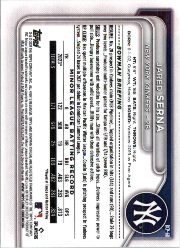 2024 Bowman Chrome Mega Box Prospects Baseball Card Pick (Base) - Picture 35 of 115