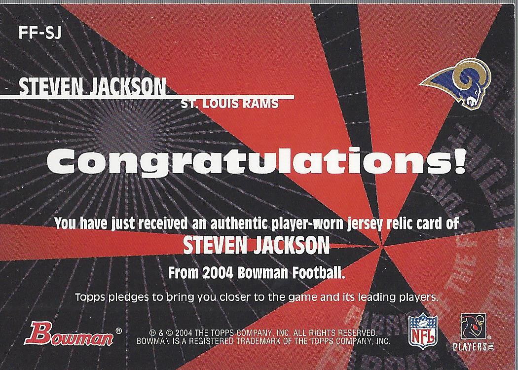 2004 Bowman Fabric of the Future #FFSJ Steven Jackson I back image