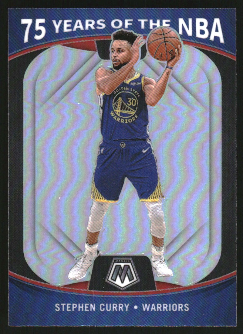 2021-22 Panini 75 Years of the NBA Prizms Silver #76 Stephen Curry/Mosaic