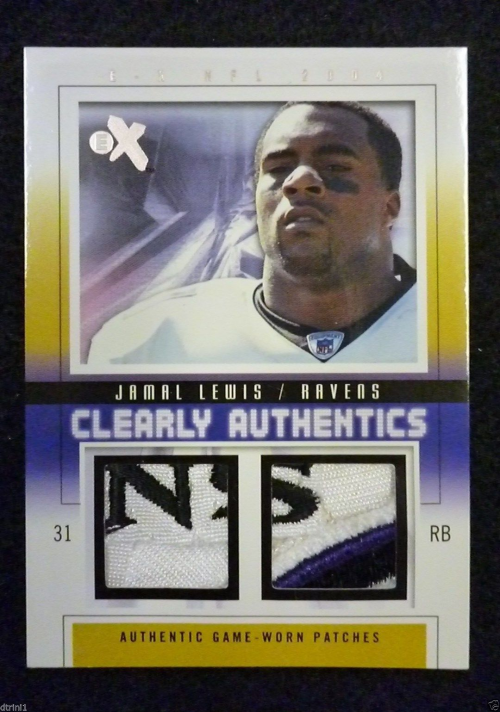 2004 E-X Clearly Authentics Dual Patch Tan #CAJL Jamal Lewis