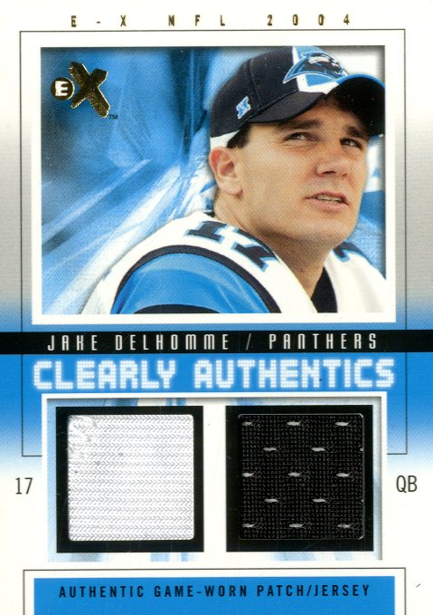 2004 E-X Clearly Authentics Patch/Jersey Gold #CAJD Jake Delhomme