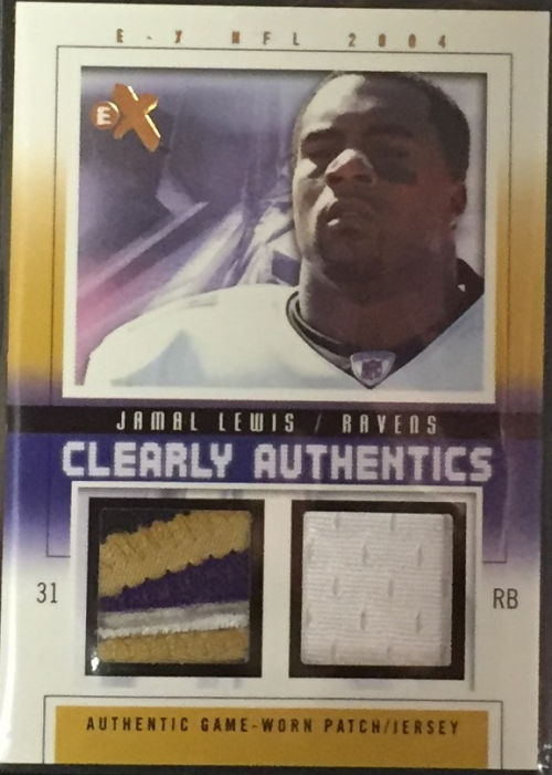 2004 E-X Clearly Authentics Patch/Jersey Gold #CAJL Jamal Lewis