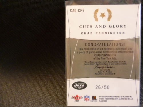 2004 Flair Cuts and Glory Silver #CHAD Chad Pennington back image