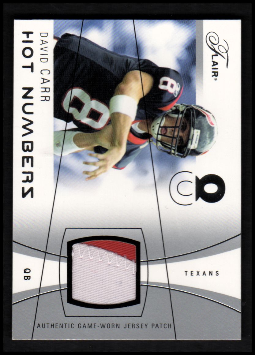 2004 Flair Hot Numbers Game Used Silver Patches #HNDC David Carr
