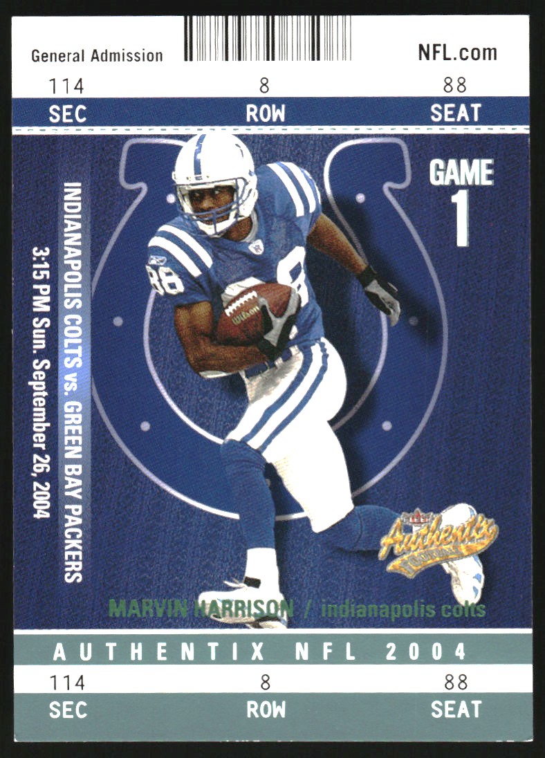 2004 Fleer Authentix General Admission Green #14 Marvin Harrison