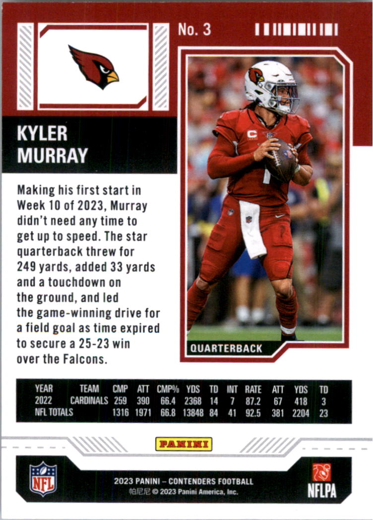 2023 Panini Contenders Retail Football Card Pick (Base) - Bild 7 von 197