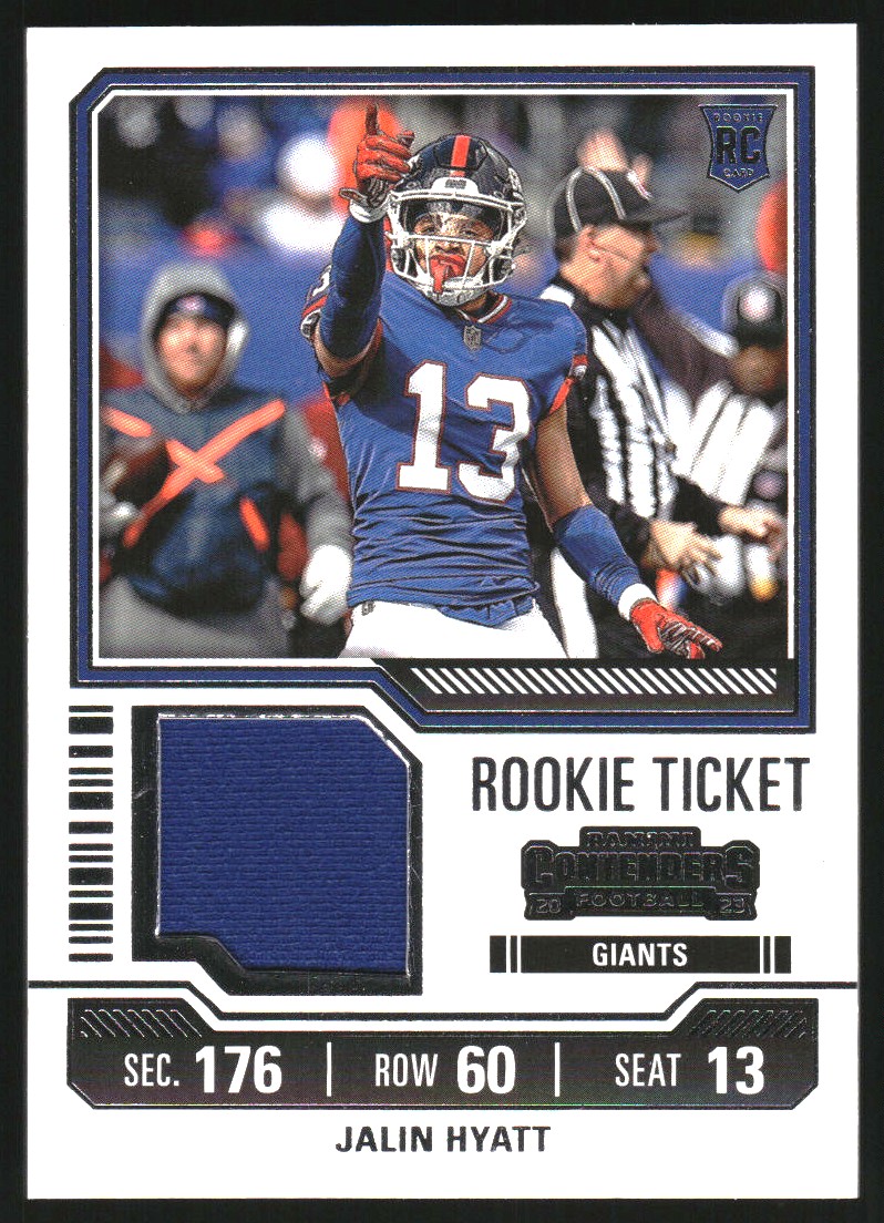 2023 Panini Contenders Rookie Ticket Swatches #15 Jalin Hyatt