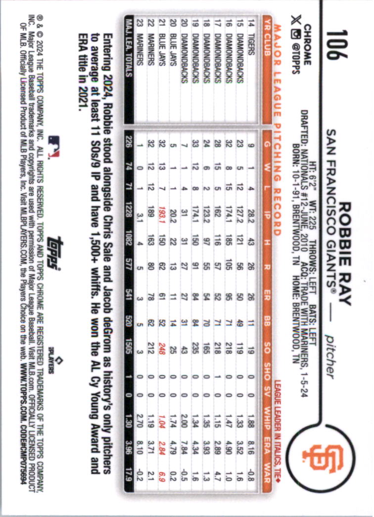 2024 Topps Chrome Baseball Card Pick (Base) 103-300 - Bild 9 von 397
