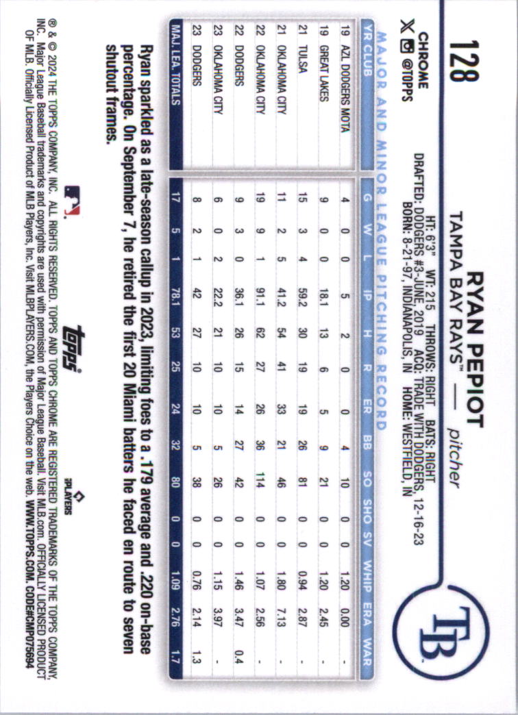 2024 Topps Chrome Baseball Card Pick (Base) 103-300 - Bild 53 von 397