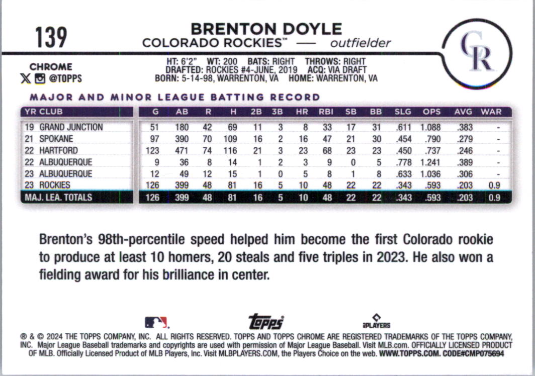 2024 Topps Chrome Baseball Card Pick (Base) 103-300 - Bild 75 von 397
