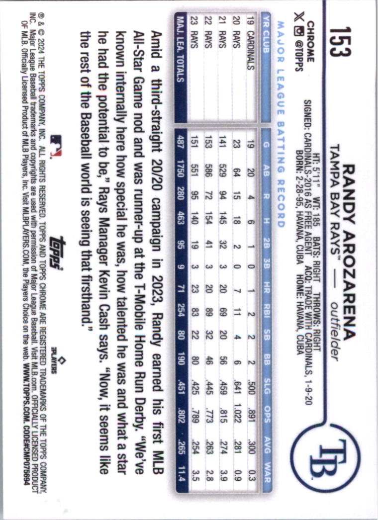 2024 Topps Chrome Baseball Card Pick (Base) 103-300 - Bild 103 von 397
