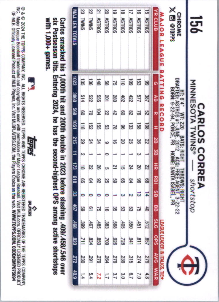 2024 Topps Chrome Baseball Card Pick (Base) 103-300 - Bild 109 von 397