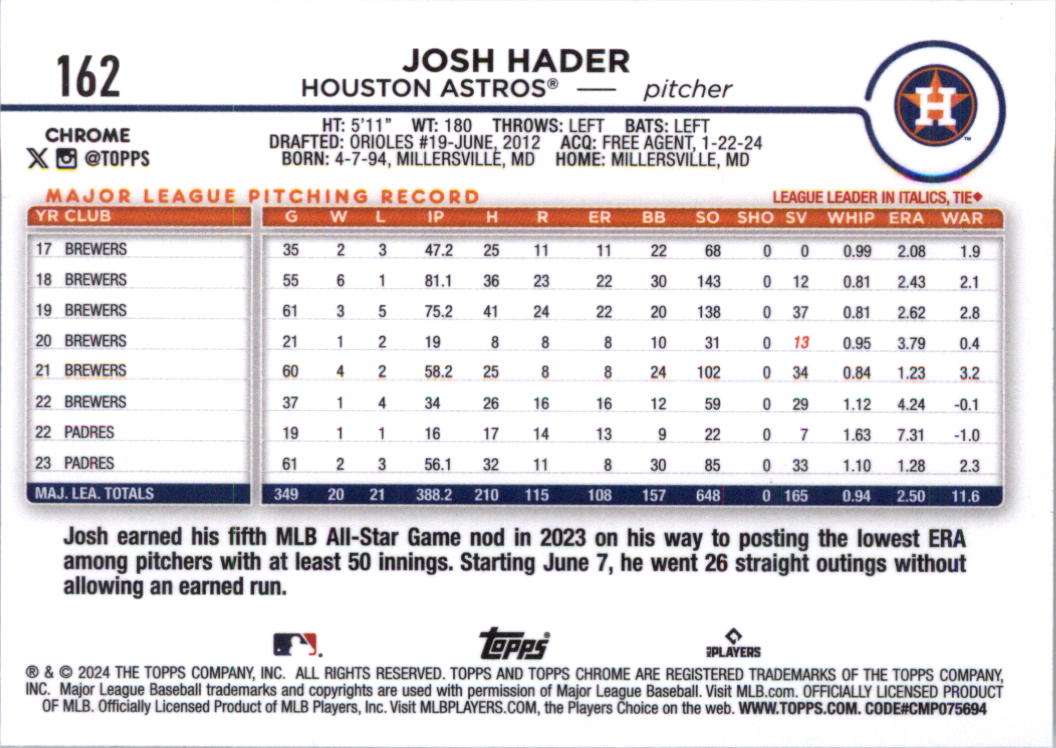 2024 Topps Chrome Baseball Card Pick (Base) 103-300 - Bild 121 von 397