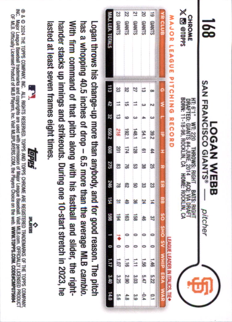 2024 Topps Chrome Baseball Card Pick (Base) 103-300 - Bild 133 von 397