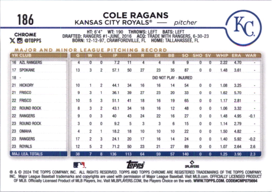 2024 Topps Chrome Baseball Card Pick (Base) 103-300 - Bild 169 von 397
