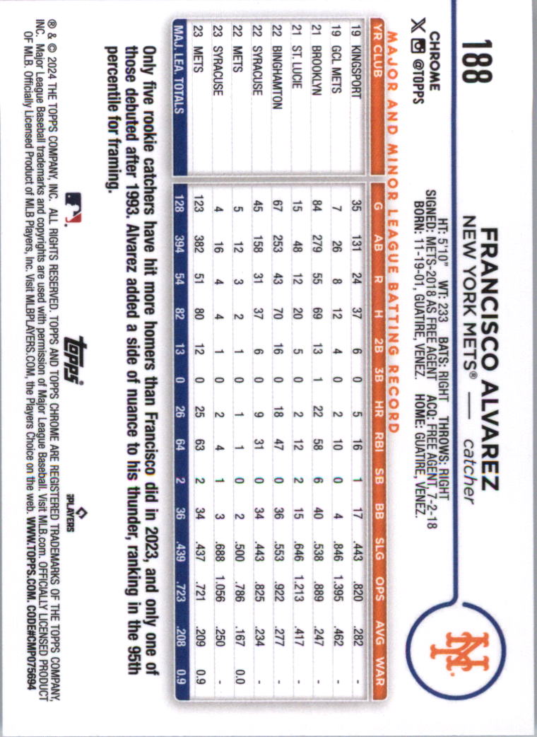 2024 Topps Chrome Baseball Card Pick (Base) 103-300 - Bild 173 von 397