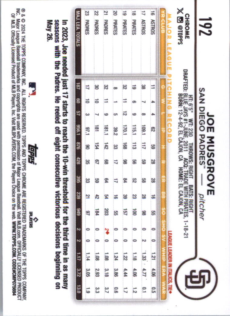 2024 Topps Chrome Baseball Card Pick (Base) 103-300 - Bild 181 von 397