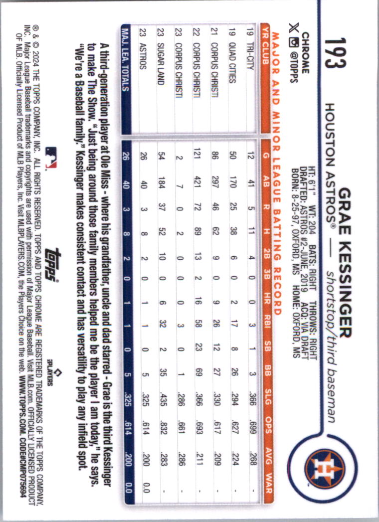 2024 Topps Chrome Baseball Card Pick (Base) 103-300 - Bild 183 von 397