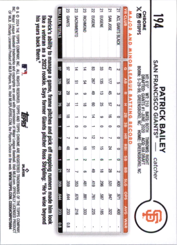 2024 Topps Chrome Baseball Card Pick (Base) 103-300 - Bild 185 von 397