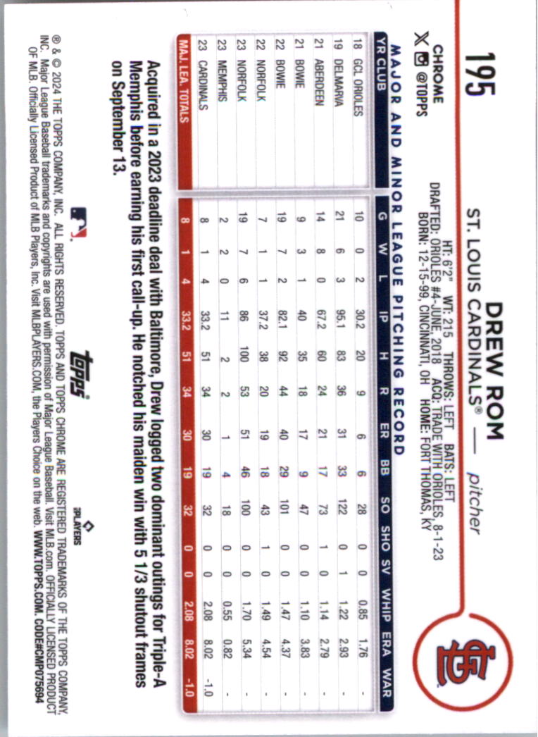 2024 Topps Chrome Baseball Card Pick (Base) 103-300 - Bild 187 von 397